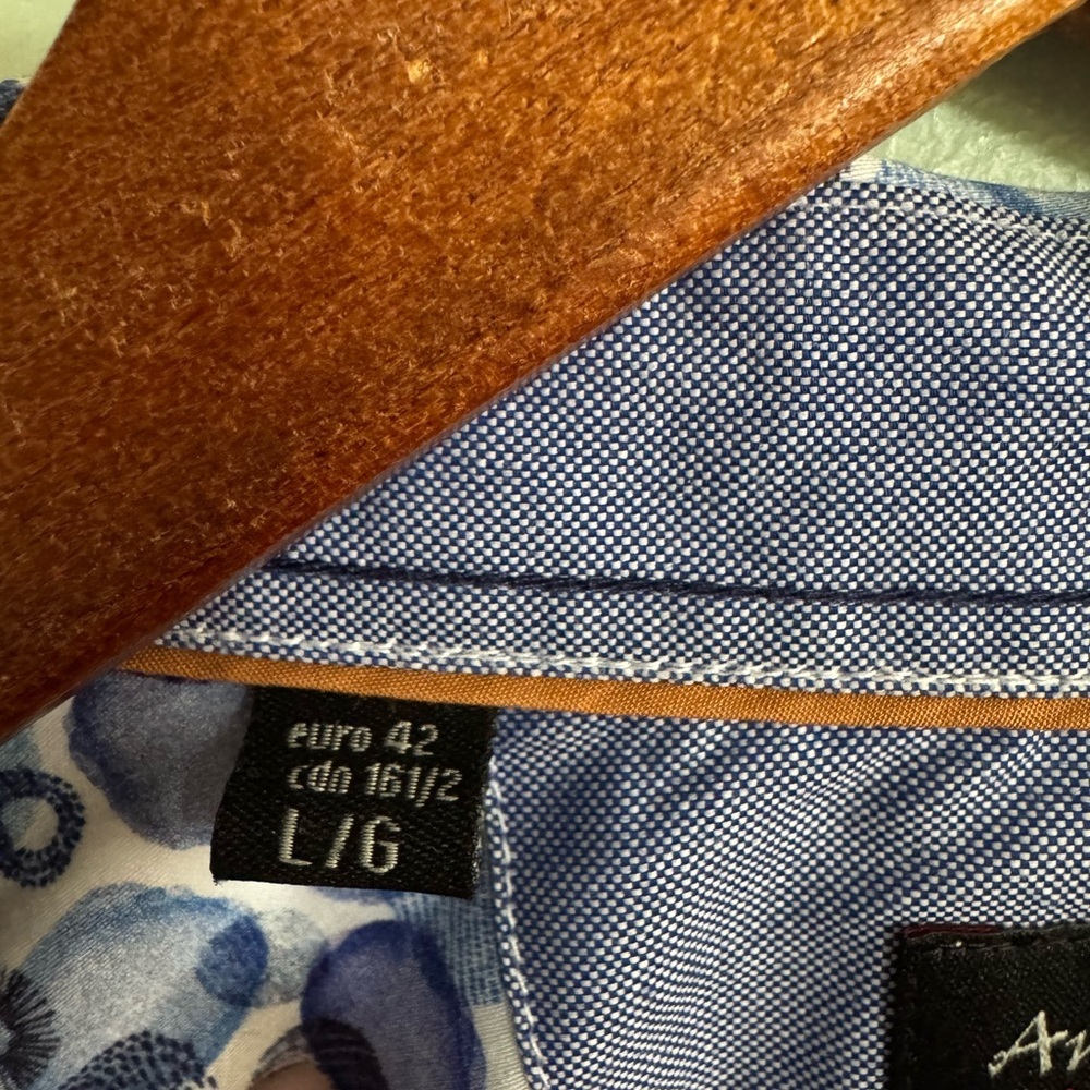 Modern Blue Patterned Shirt Jacket - Picture 4 of 8